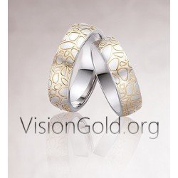 Обручальные кольца|Настоящие обручальные кольца|Обручальные кольца из белого золота|Недорогие обручальные кольца 0075